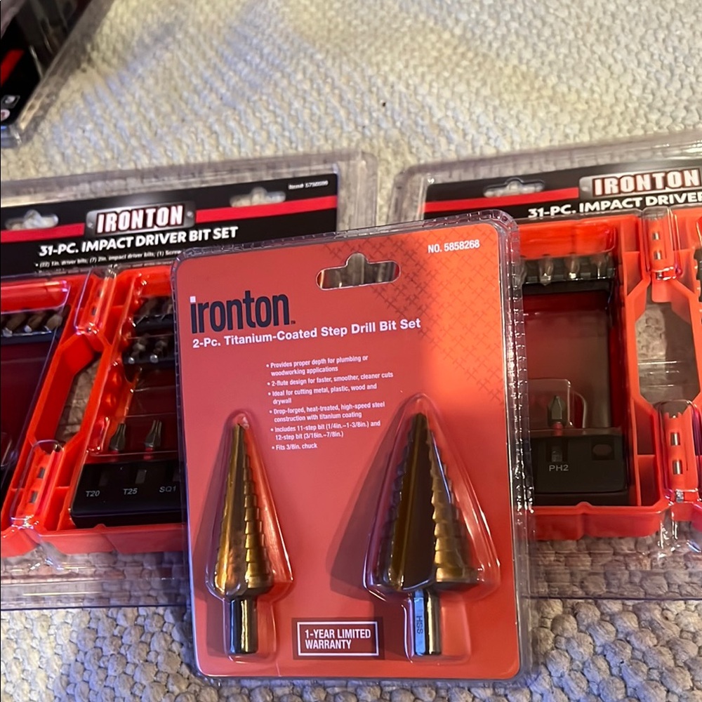COPY - Red and Gold Step Drill Bit Set for Versatile Drilling